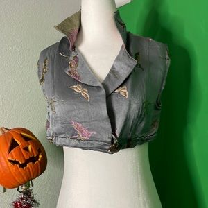 Silk brocade designer crop top sleeveless vest j.Gerard